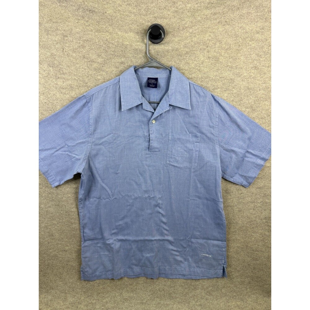 Daniel Cremieux Collection Men's Blue Short Sleeve Pullover Shirt Pocket Casual
